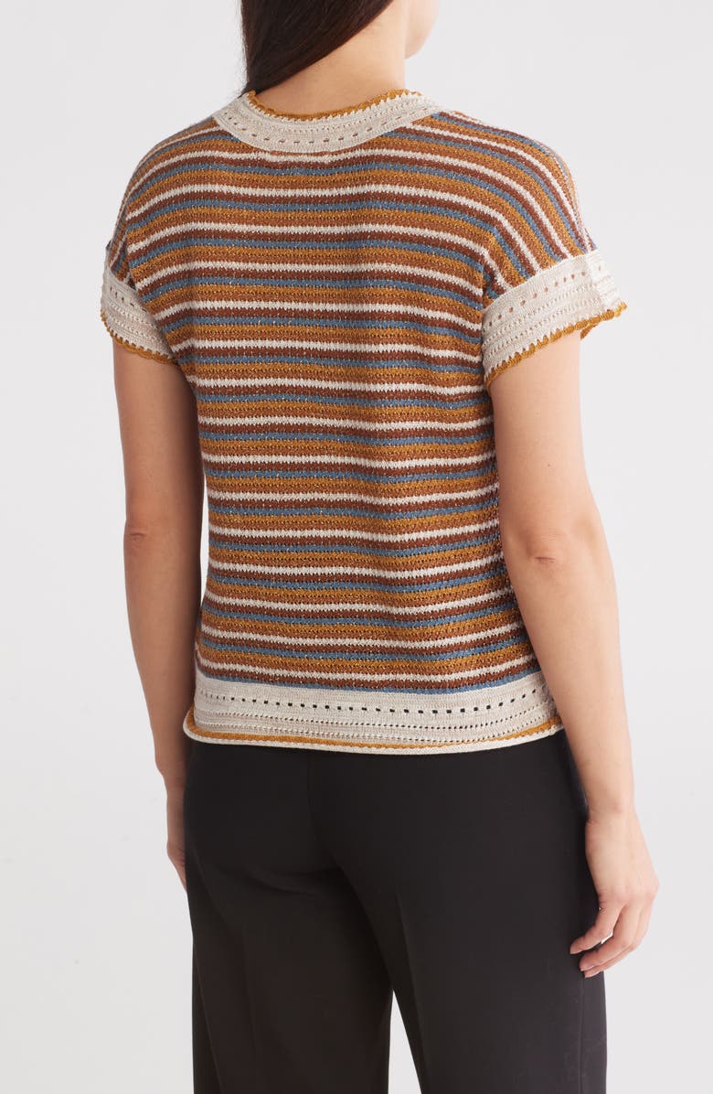 DR2 by Daniel Rainn Lurex Stripe Sweater T-Shirt, Alternate, color, 