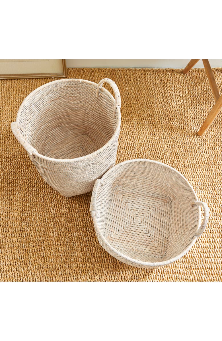 Napa Home & Garden Burma Rattan Orchard Baskets, Set Of 2, Alternate, color, White