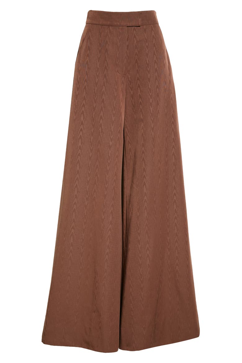 Oak Wide Leg Moiré Taffeta Pants, Alternate, color, CHOCOLATE