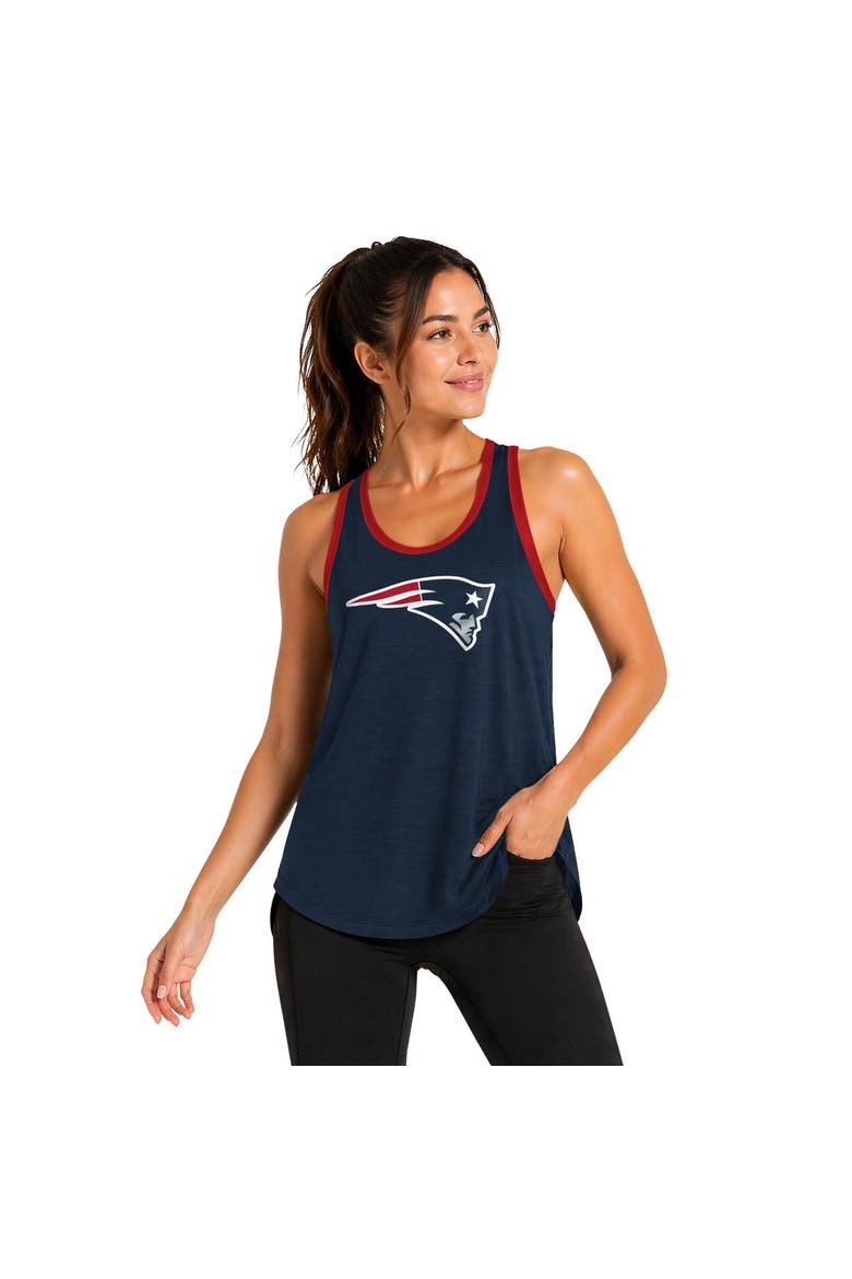 Women's G-III 4Her by Carl Banks Navy New England Patriots Tater II Racerback Tank Top, Main, color, Navy