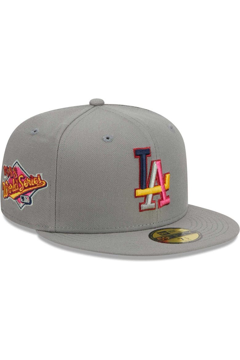 Men's New Era Gray Los Angeles Dodgers Color Pack 59FIFTY Fitted Hat, Main, color, Gray