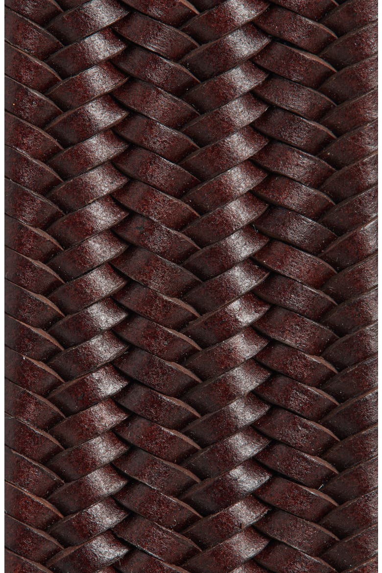 Diego Woven Leather Stretch Belt, Alternate, color, BROWN