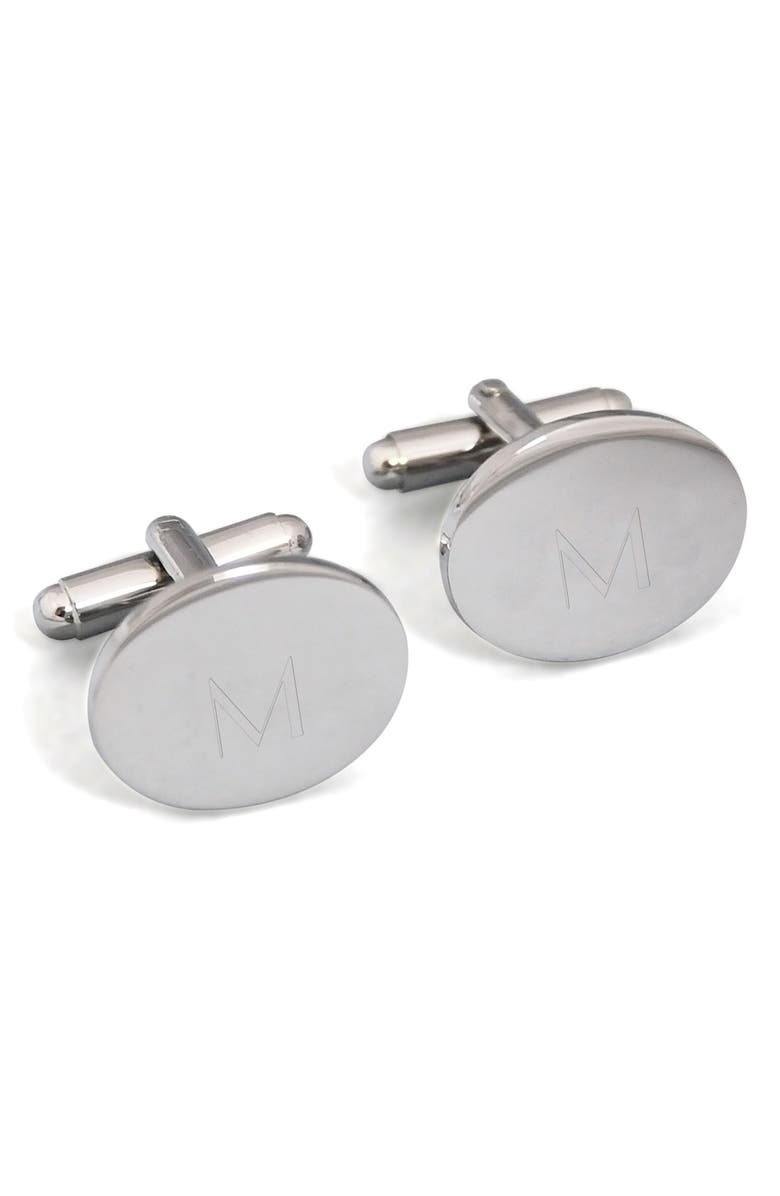 Cathy's Concepts Monogram Oval Cuff Links, Main, color, 