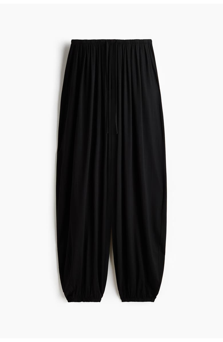 H&M Balloon Drawstring Trousers, Main, color, Black
