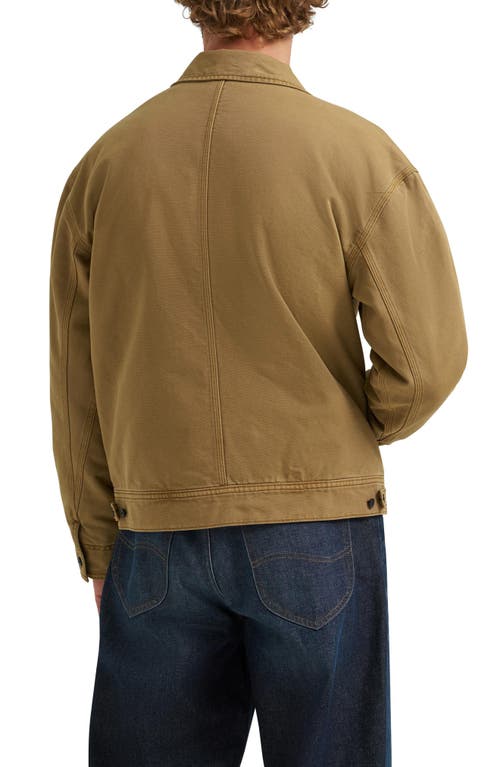 Lee 91w Quilt Lined Cotton Canvas Workwear Jacket In Brown