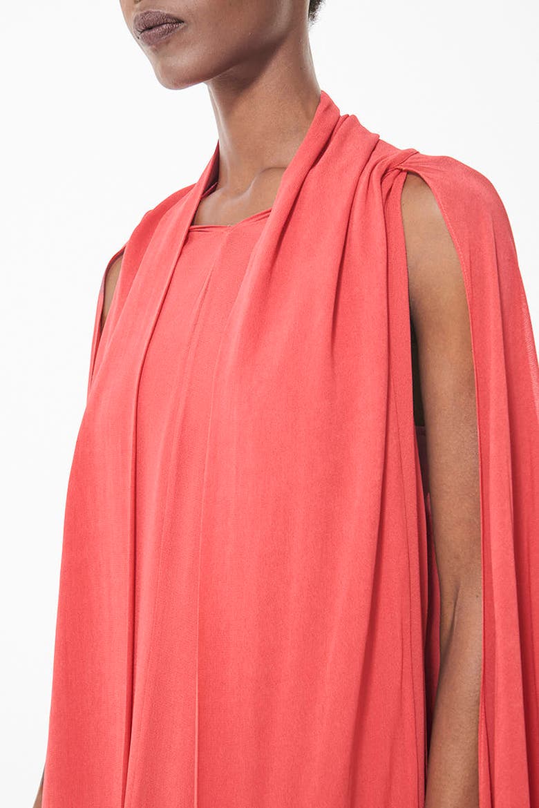 Cape Detail Maxi Kaftan, Alternate, color, Coral