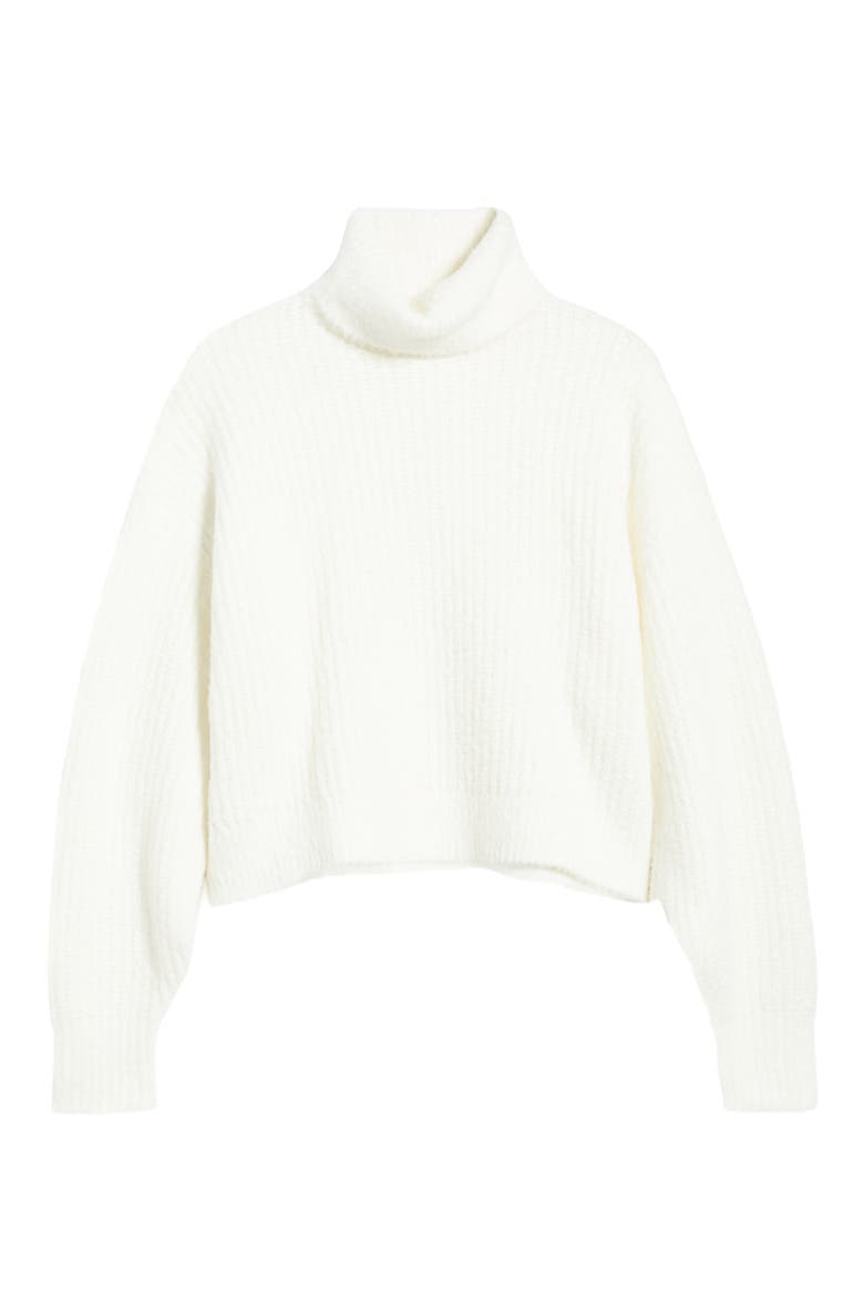 Fuzzy Turtleneck Sweater, Alternate, color, IVORY