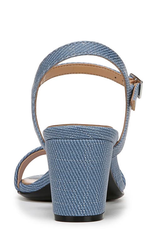 Naturalizer Bristol Block Heel Ankle Strap Sandal In Denim Blue Metallic Twill