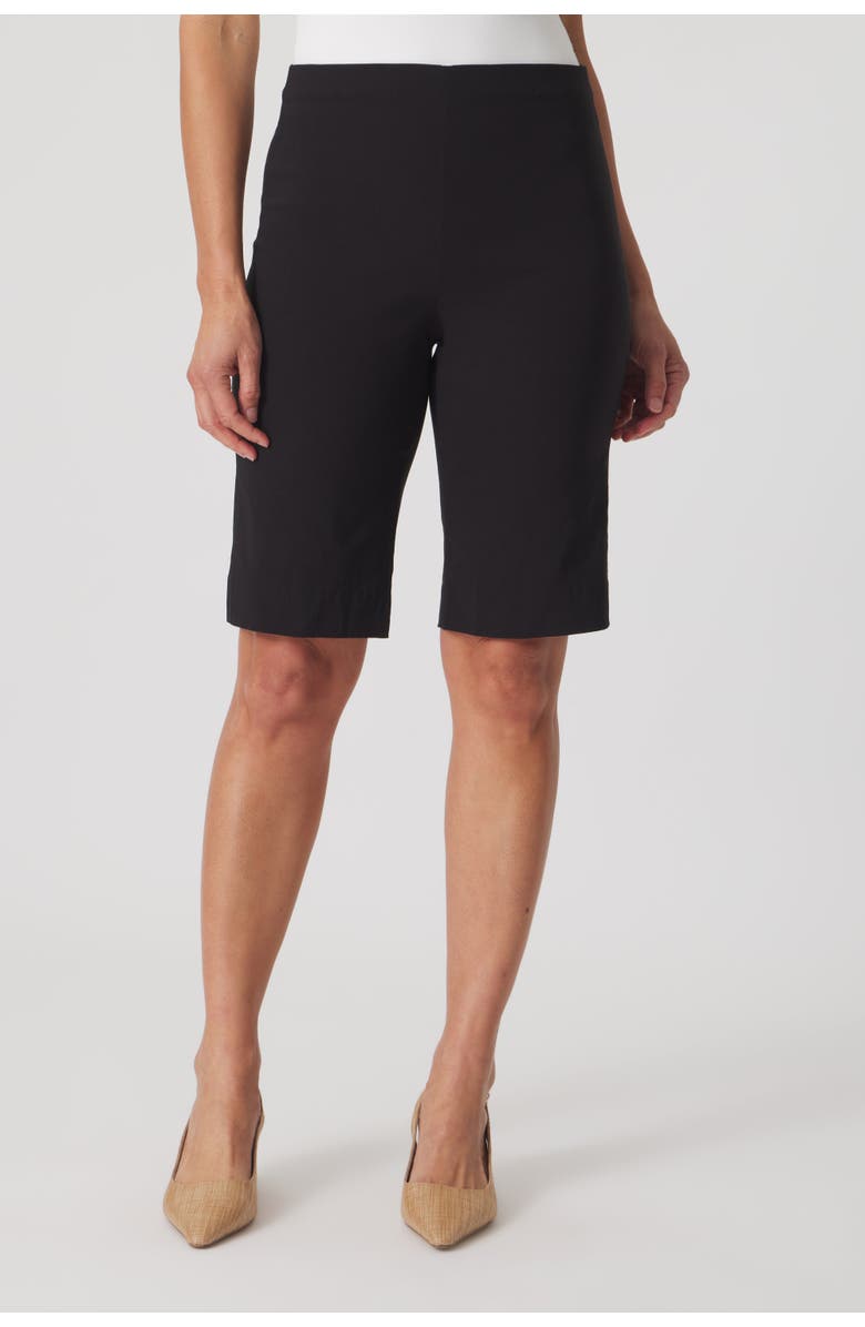 Franne Golde All-Season Slim Stretch Bermuda Short, Main, color, Black