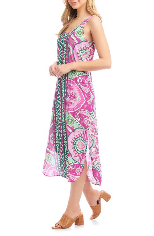 Karen Kane Print Side Slit Midi Tank Dress