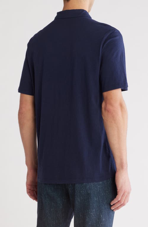 14th & Union Short Sleeve Slub Cotton Button-down Shirt In Navy Blazer