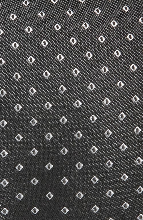Hugo Boss Boss Geo Jacquard Silk Blend Tie In Dark Grey