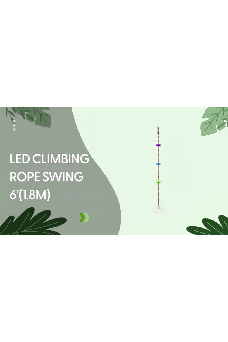 Led Climbing Rope Swing 6Ft, Kids 5+, Alternate, color, Multicolored
