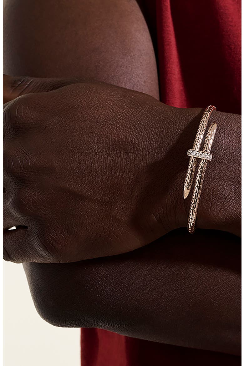 Spear Flex Cuff, Gold, Diamonds, 4mm, Alternate, color, GOLD