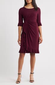 Connected Apparel Ruffle Pleat Dress