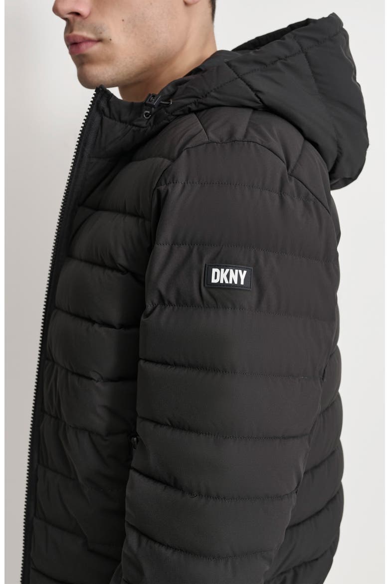 Zip Front Quilted Jacket, Alternate, color, BLACK