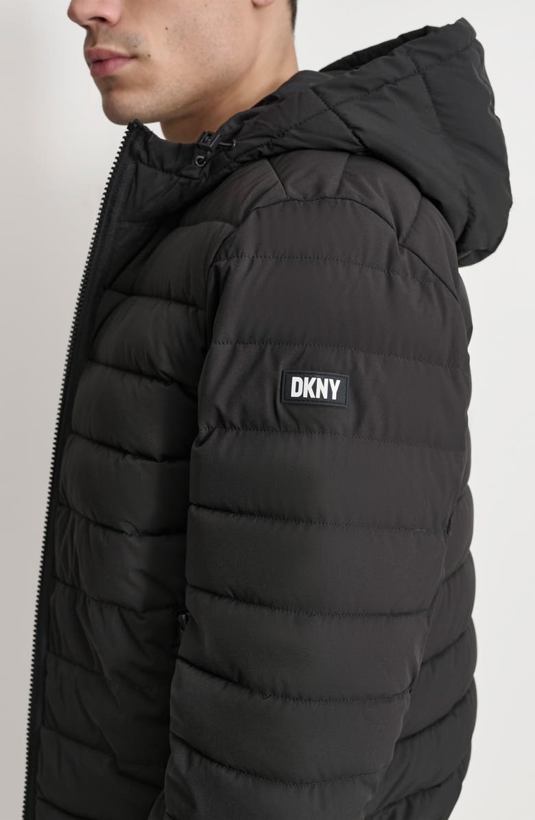 DKNY Zip Front Quilted Jacket, Alternate, color, Black