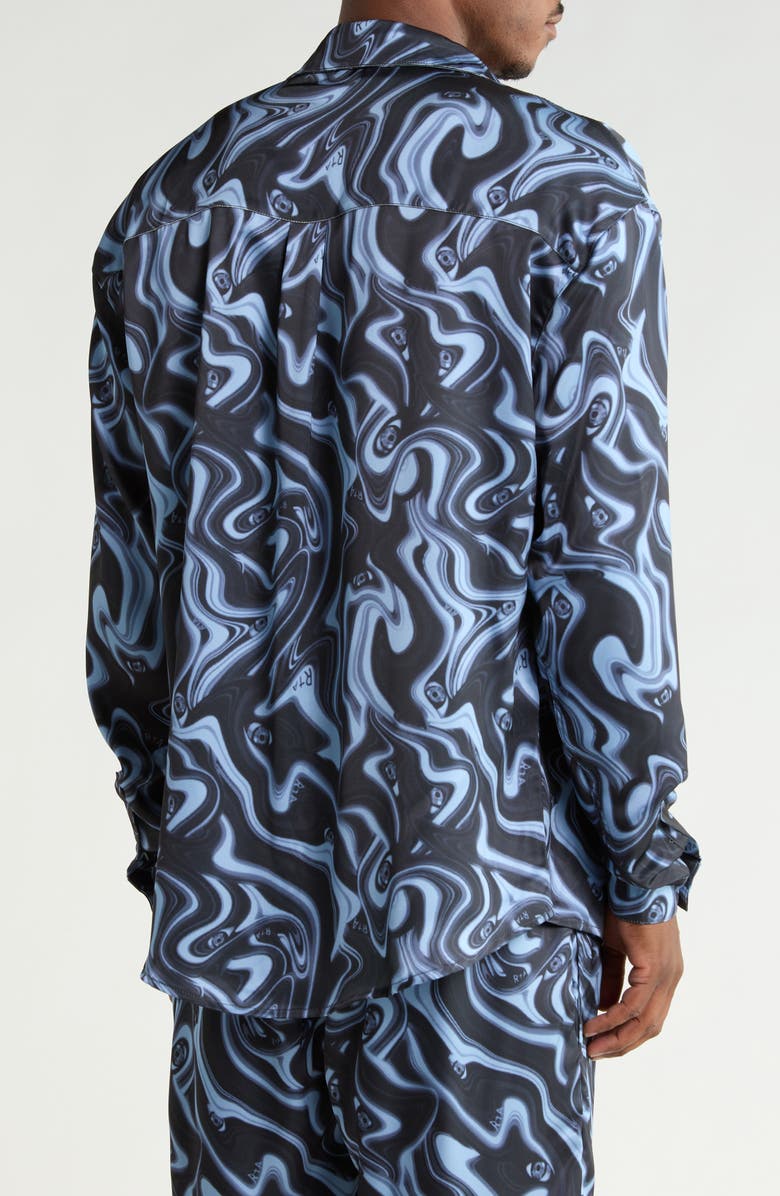 RtA Omar Long Sleeve Button-Up Shirt, Alternate, color, Blue Angel Eyes