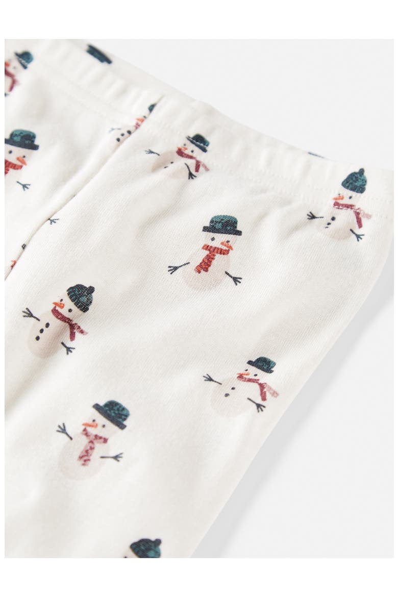 Print Fitted Organic Cotton Two-Piece Pajamas, Alternate, color, SNOWMAN