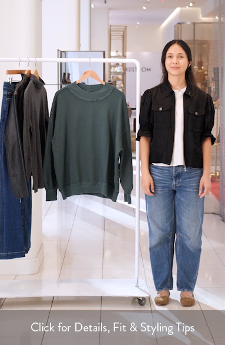 Palm Springs Mock Neck Cotton Fleece Sweatshirt