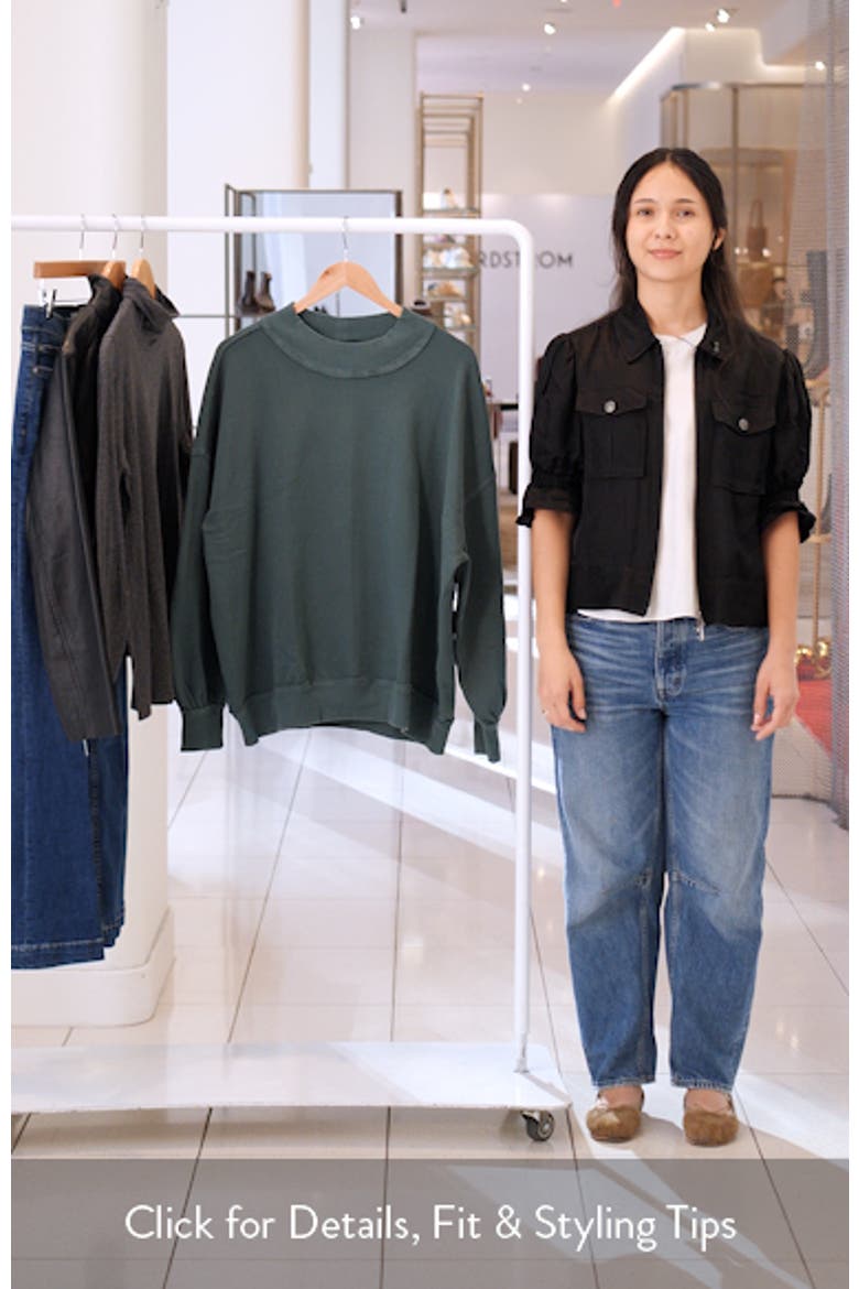 Palm Springs Mock Neck Cotton Fleece Sweatshirt video