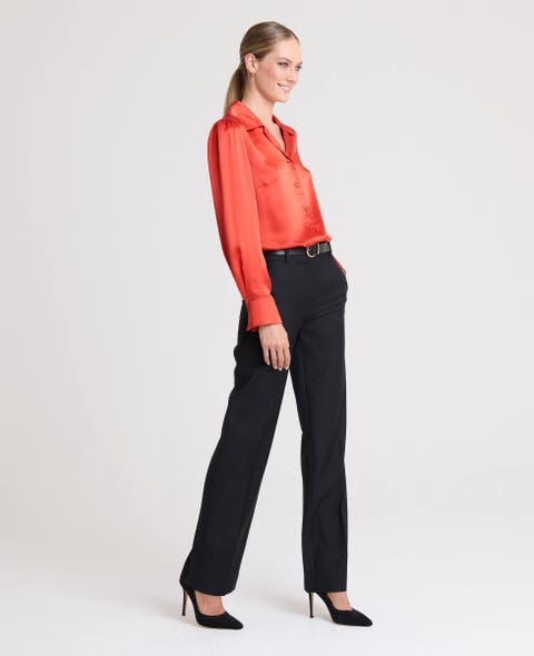 Beatrice Silk Satin Collar Shirt