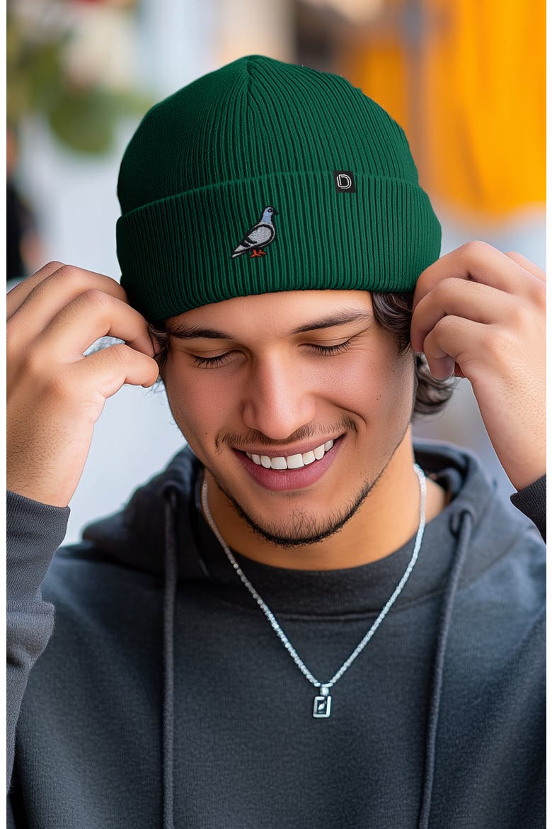 Pigeon Beanie Cap, Alternate, color, Green