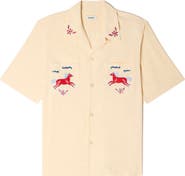 SANDRO Embroidered horse loose-fit shirt