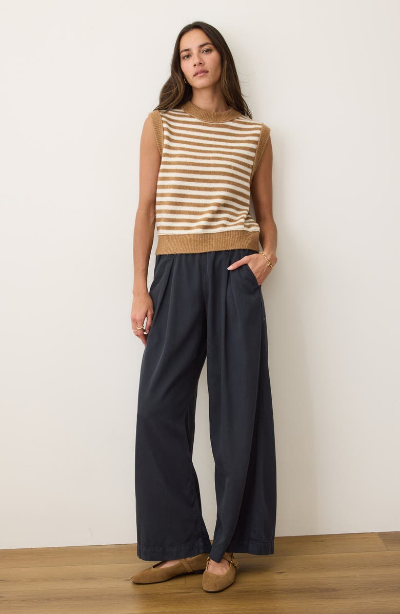 Marine Layer Sausalito Stripe Sweater Vest, Alternate, color, Nutmeg Stripe