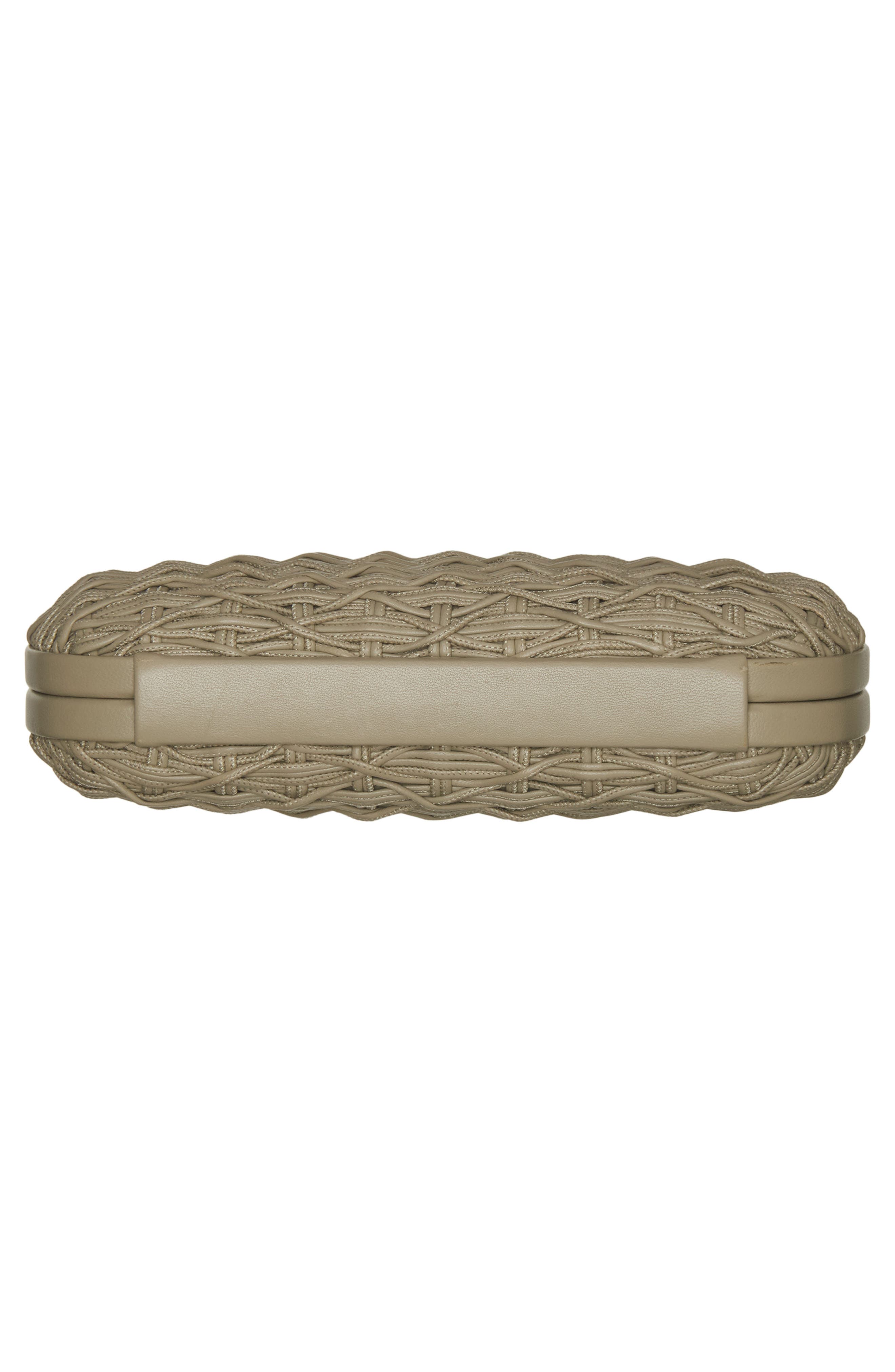 Knot Intreccio Wicker Effect Leather Minaudière, Alternate, color, 2998 TRAVERTINE-BRASS VIBRATO