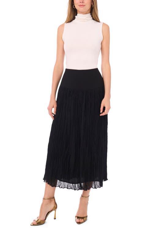 Vince Camuto Crinkle Midi Skirt In Black