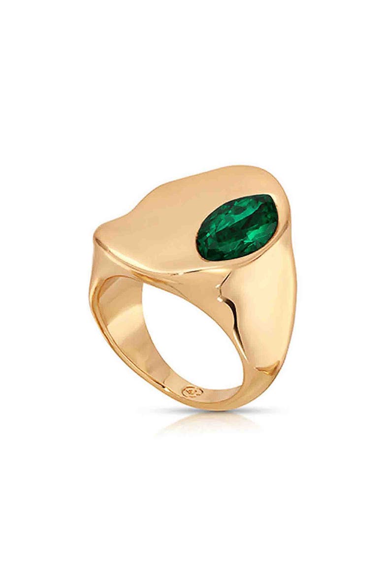 Liquid Crystal Cubic Zirconia Statement Ring, Main, color, GREEN