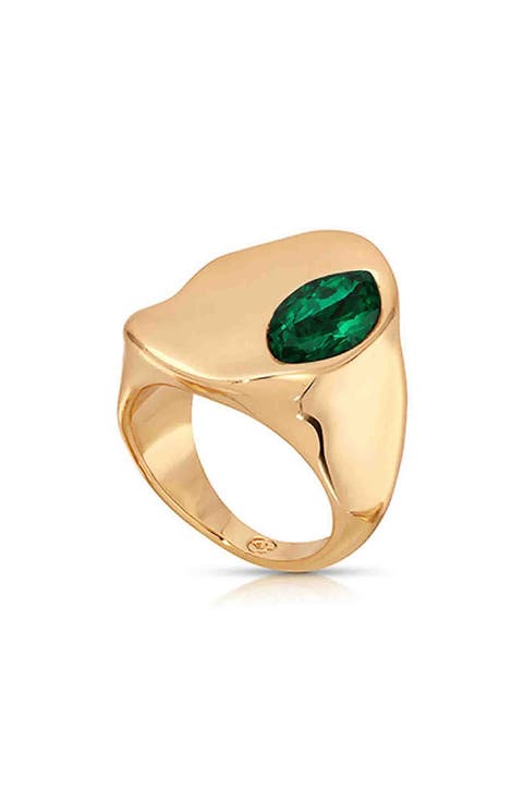 Liquid Crystal Cubic Zirconia Statement Ring