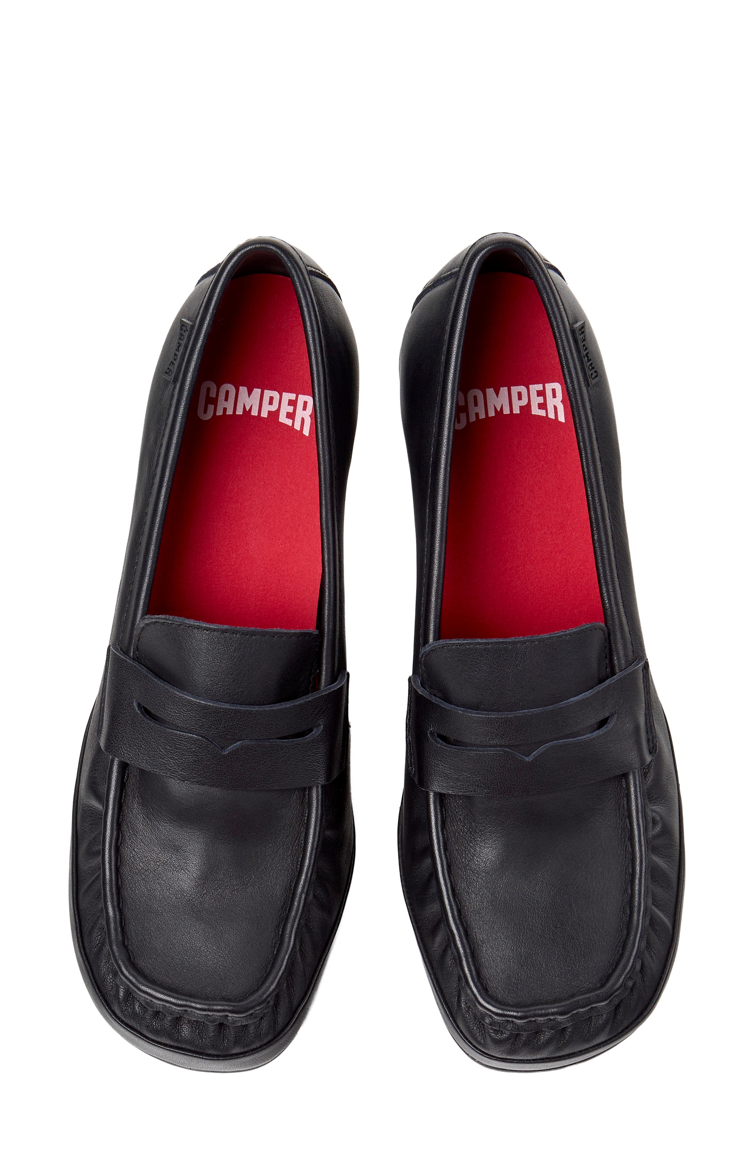 Leather Moccasin Pump, Alternate, color, BLACK