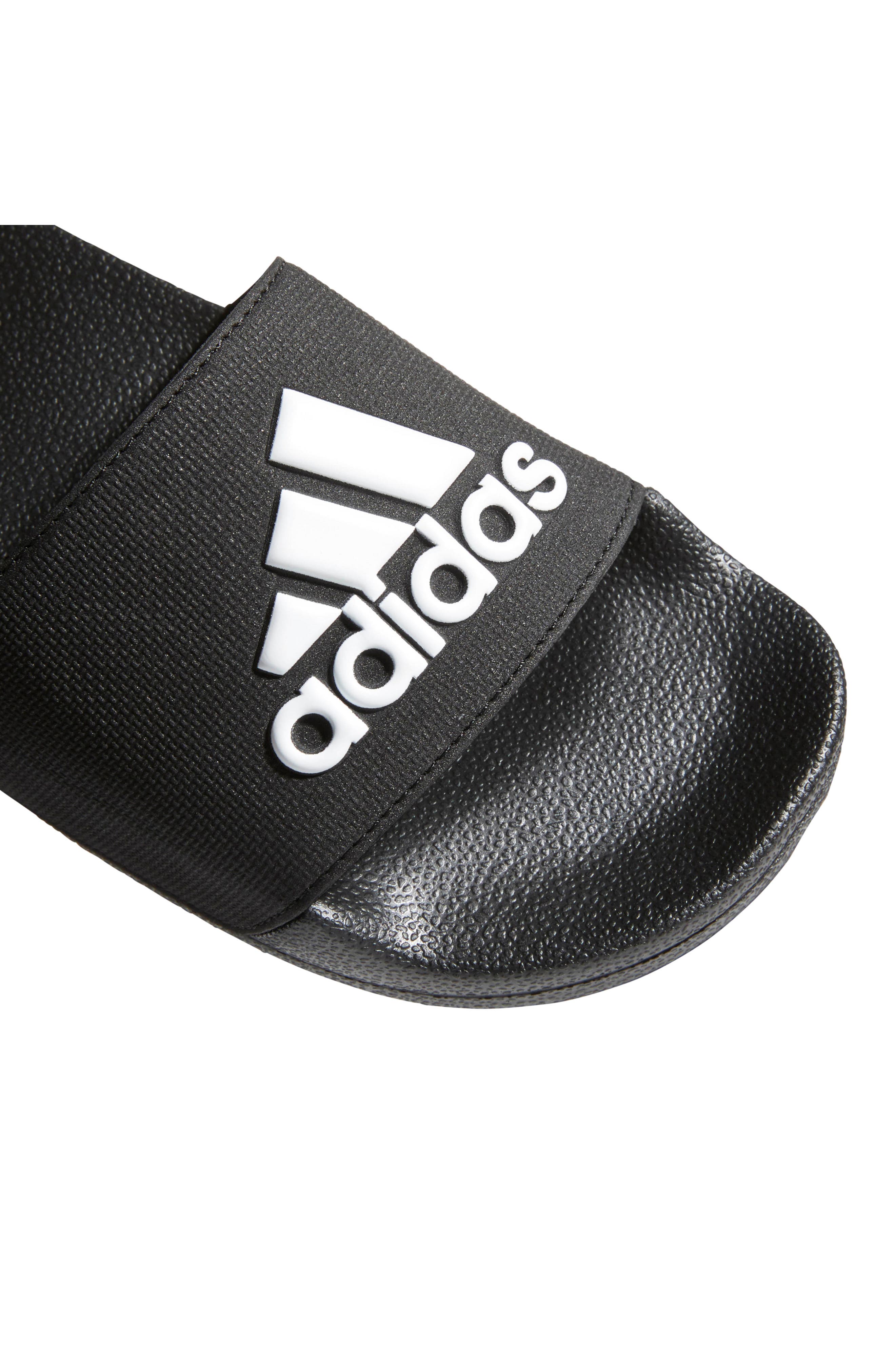 adidas Kids' Adilette Shower Sport Slide, Alternate, color, Black/ White