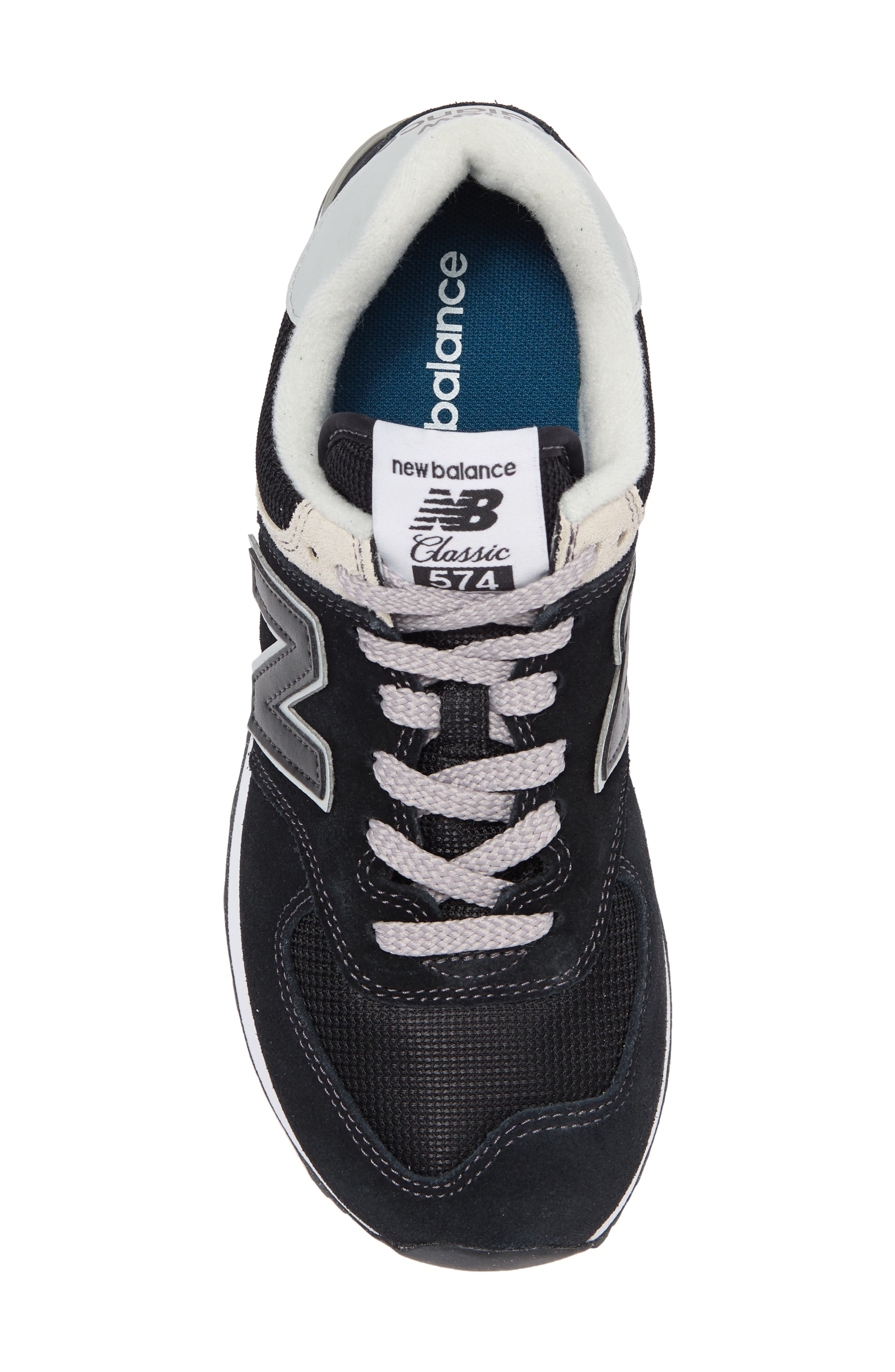 New Balance 574 Sneaker, Alternate, color, Black/ White