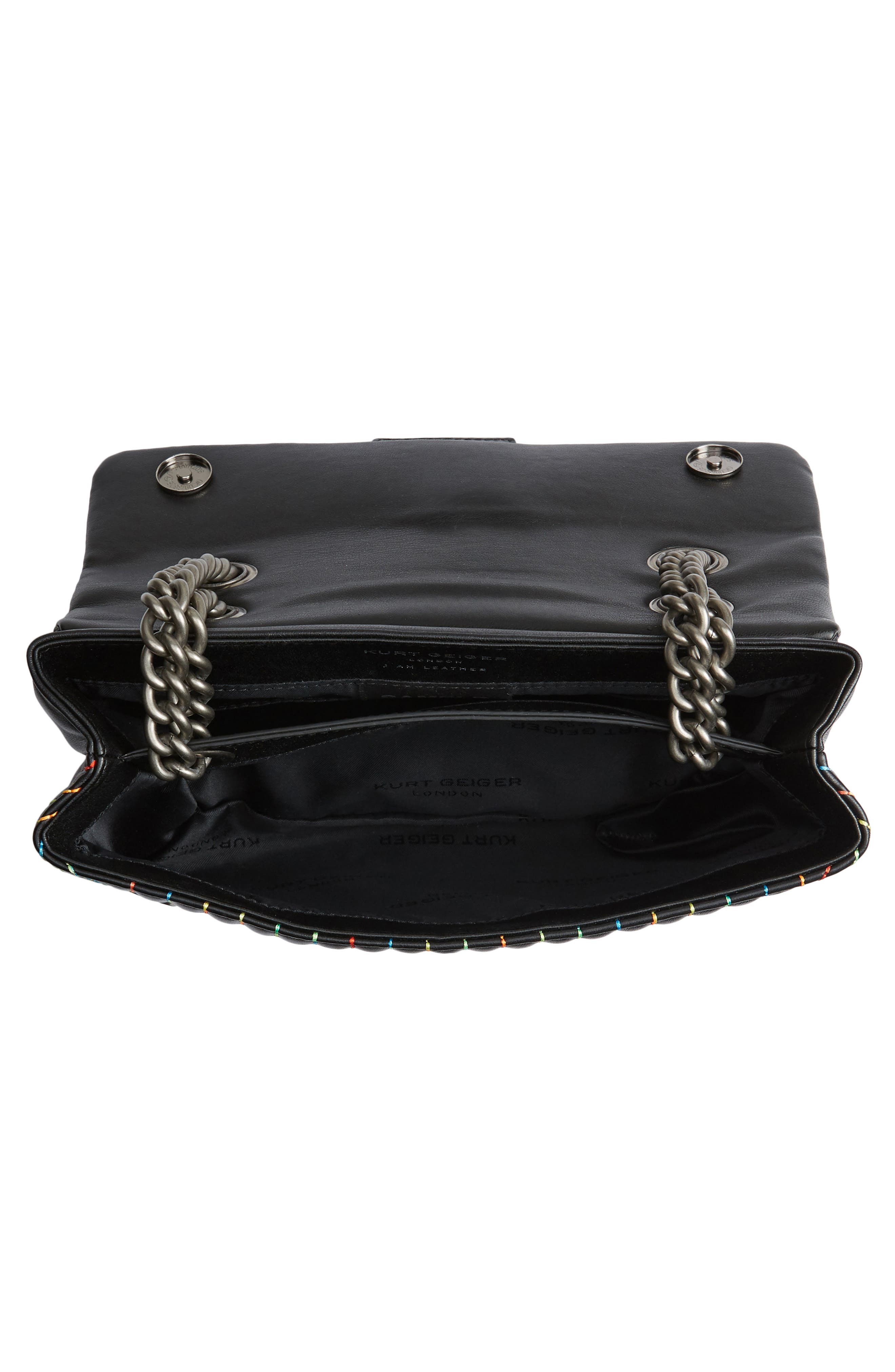 Kurt Geiger London 690 Kensington Rainbow Stitch Leather Shoulder Bag, Alternate, color, 