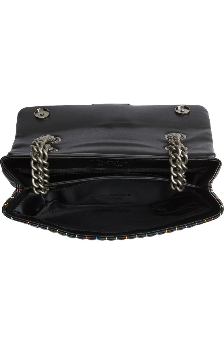 Kurt Geiger London 690 Kensington Rainbow Stitch Leather Shoulder Bag, Alternate, color,