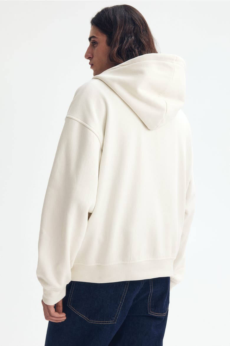 Loose  Fit Zip-through Hoodie, Alternate, color, Cream