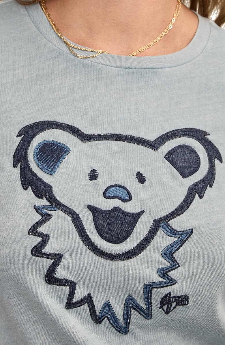 Lucky Brand Grateful Dead Denim Bear Head T-Shirt, Alternate, color, Dusty Blue