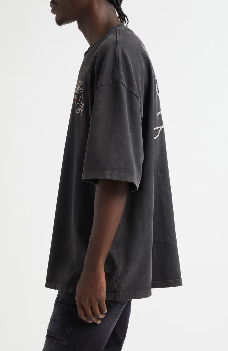 AMIRI Skate Monogram Cotton T-Shirt, Alternate, color, Black