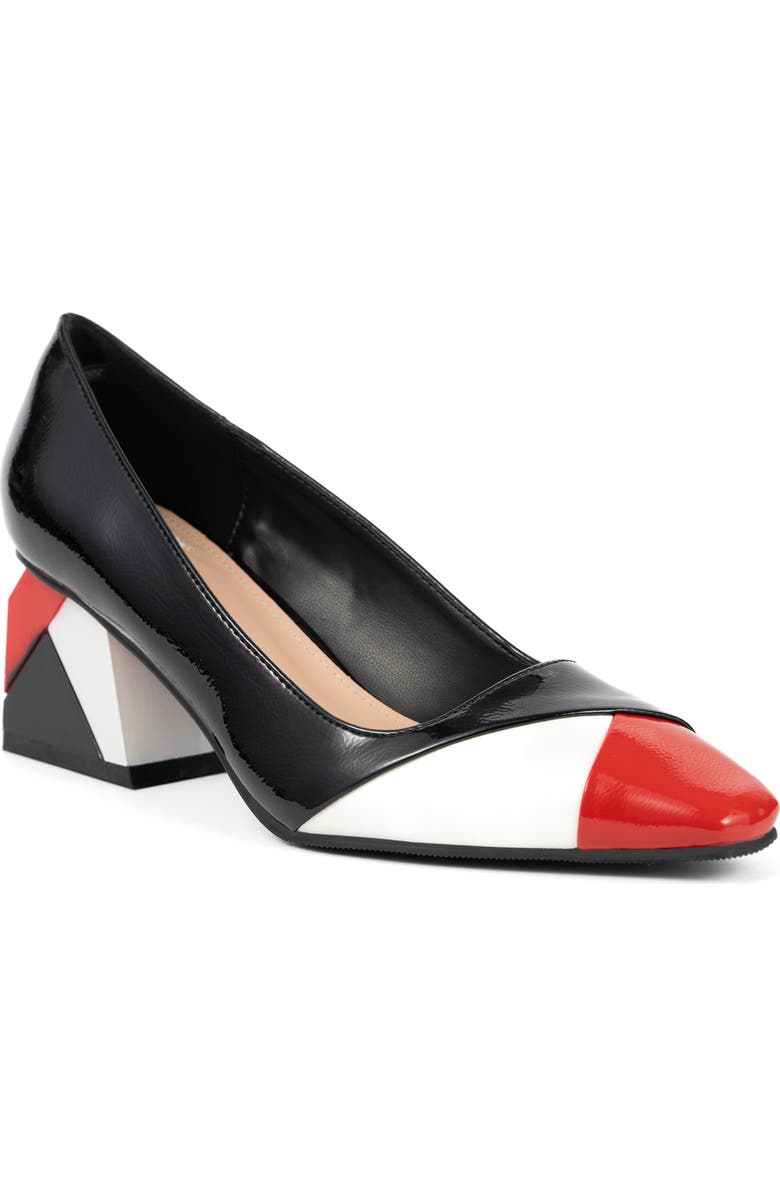 NINETY UNION Sandy Caged Vamp Sandal, Main, color, Black-Red Multi