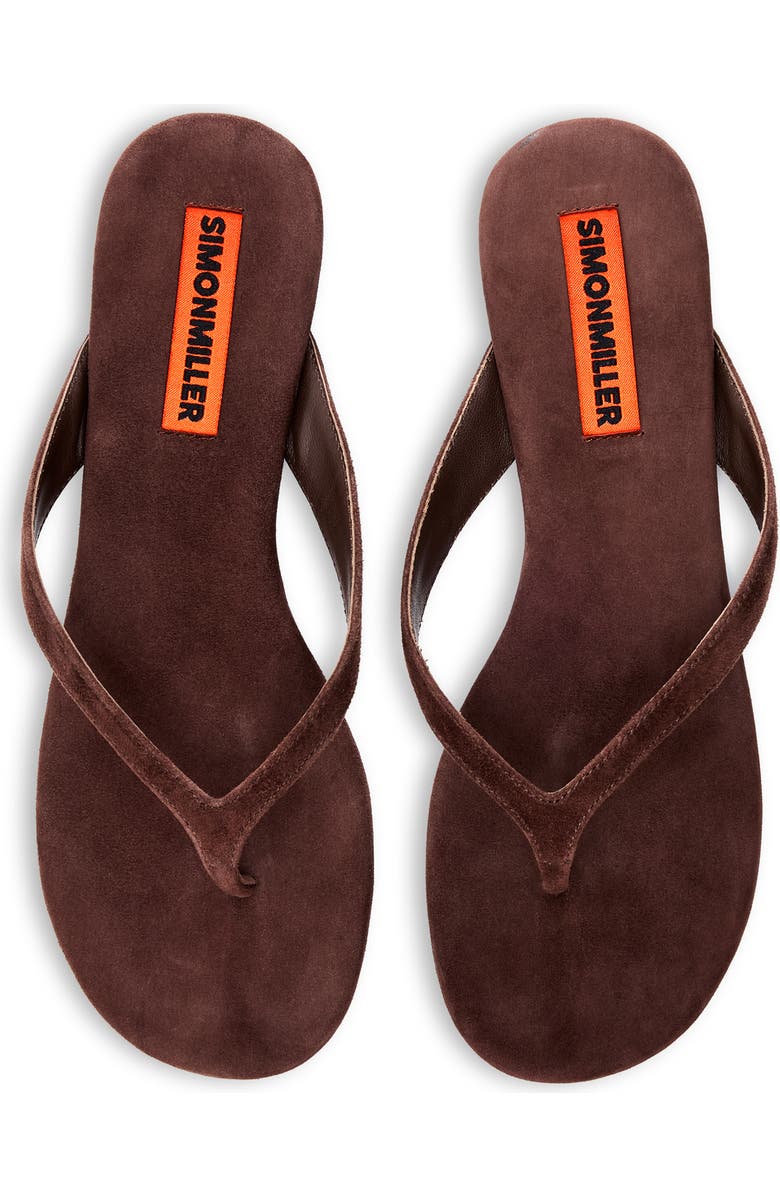 SIMONMILLER Suede Riviera Thong Sandal, Alternate, color, Espresso