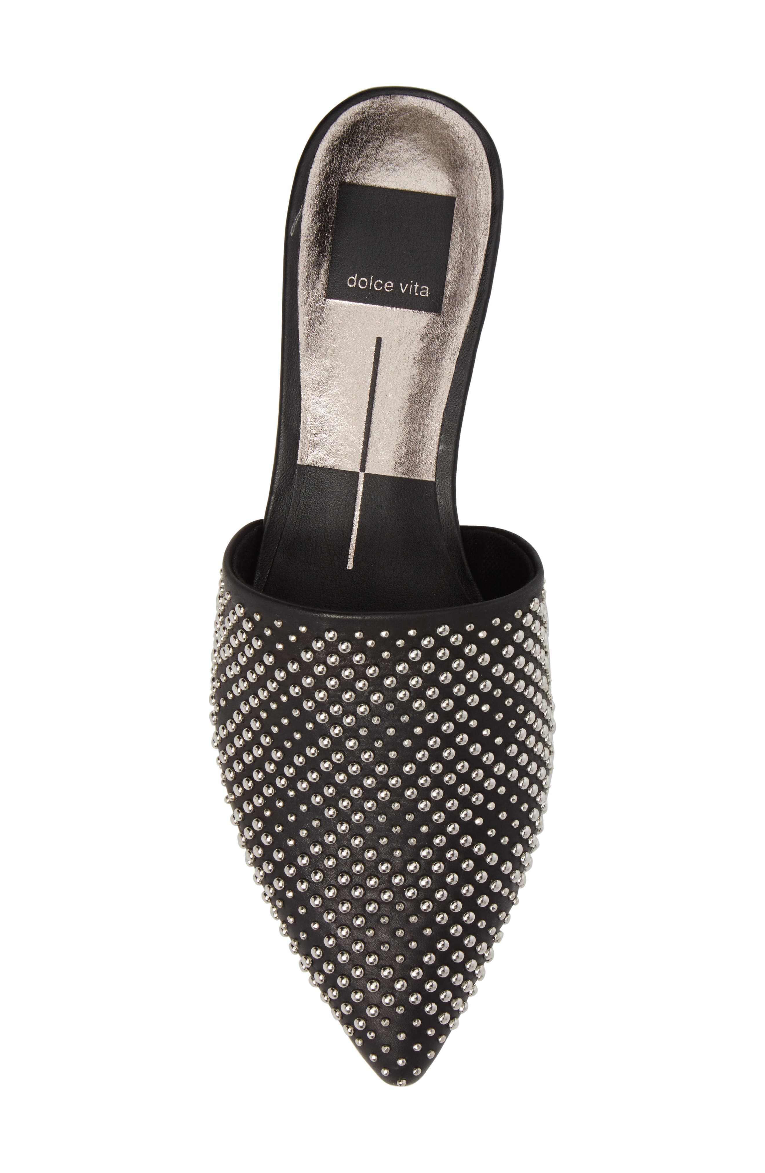 Elvah Studded Mule, Alternate, color, BLACK LEATHER