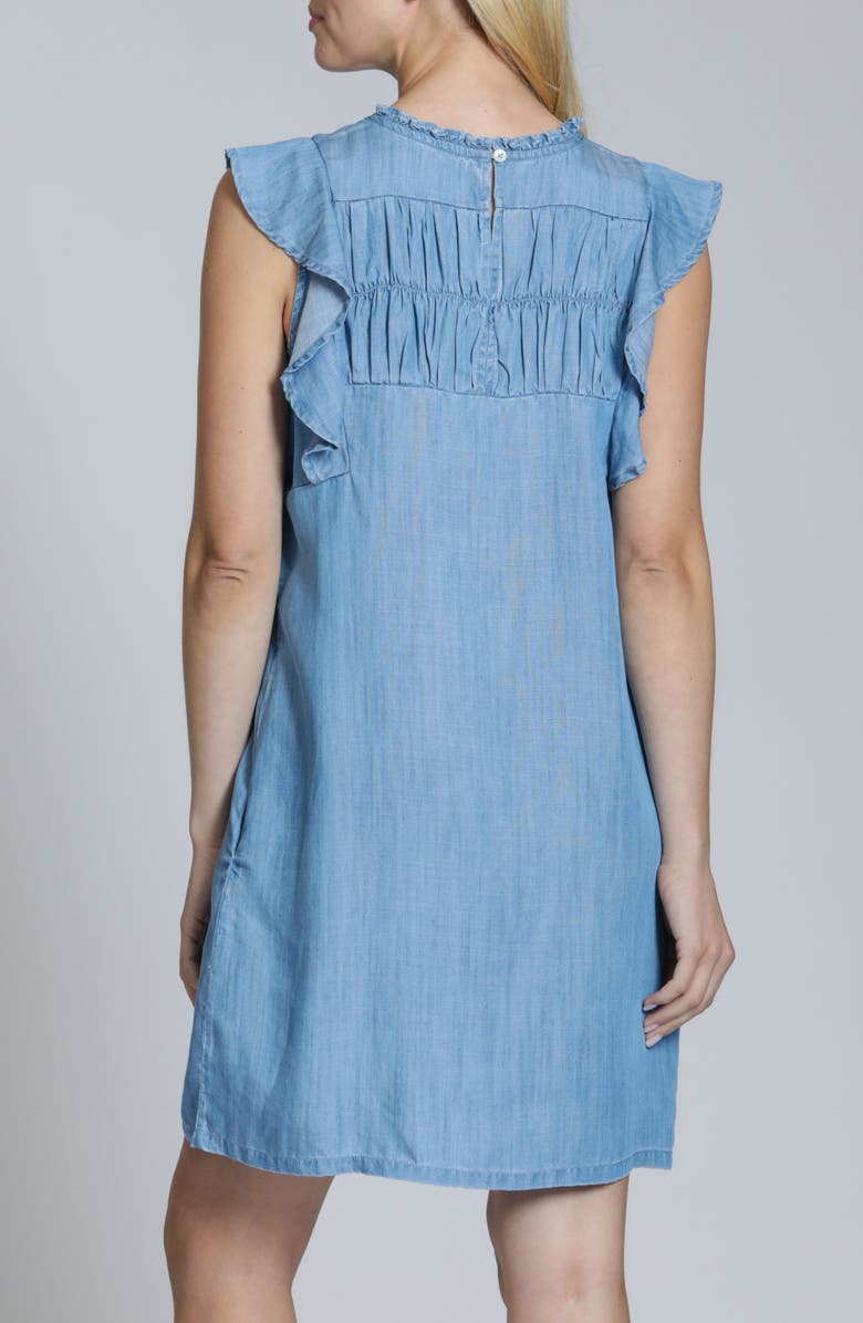 APNY Flutter Sleeve Shirt Dress, Alternate, color, Light Indigo