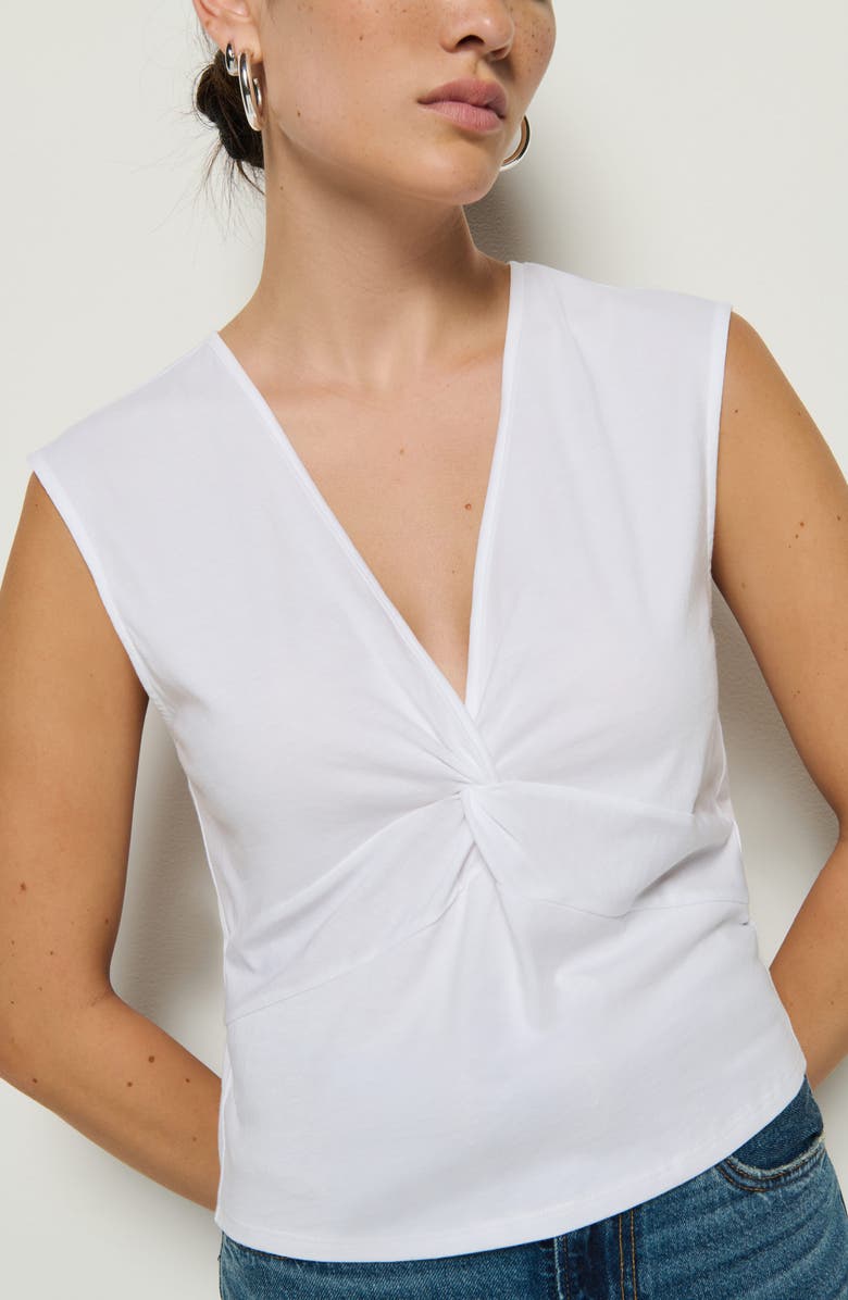 Nation LTD Shelly Twist Front Sleeveless Top, Alternate, color, White