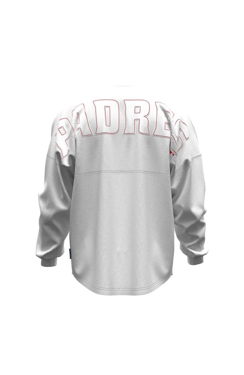 FANATICS Women's Fanatics White San Diego Padres Baseball Stitch Spirit Jersey Long Sleeve T-Shirt, Alternate, color, White