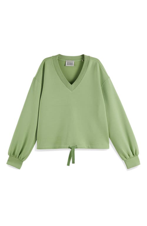 Scotch & Soda V-neck Modal Sweatshirt In Pistachio