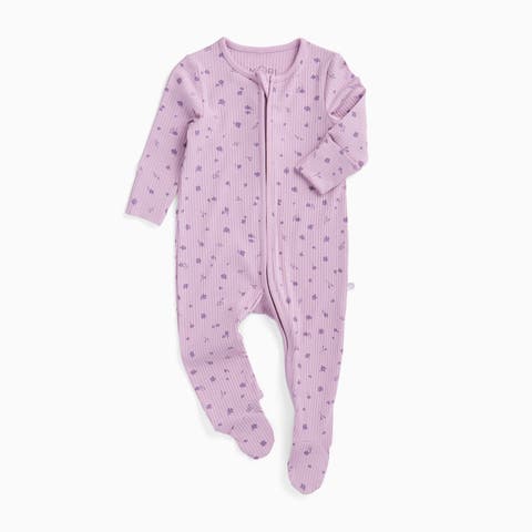 Floral Ribbed Two Way Zip-Up Sleepsuit (Baby)