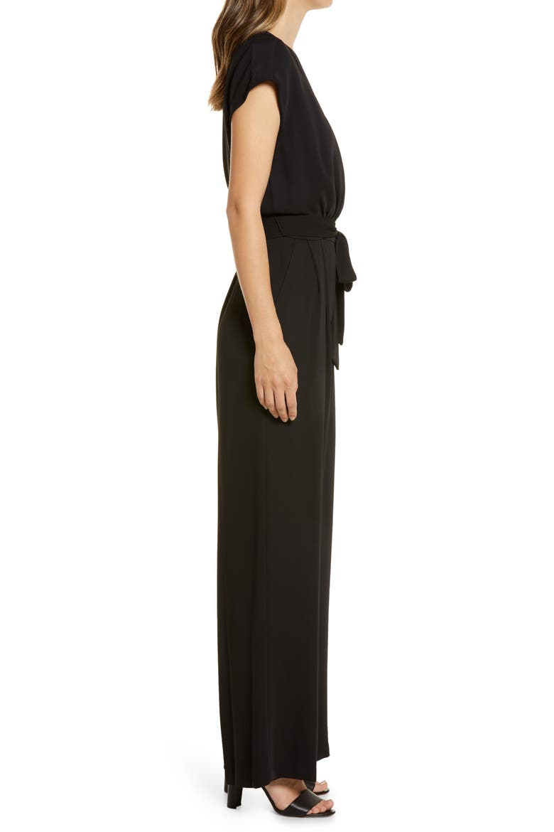 Surplice Jumpsuit, Alternate, color, BLACK